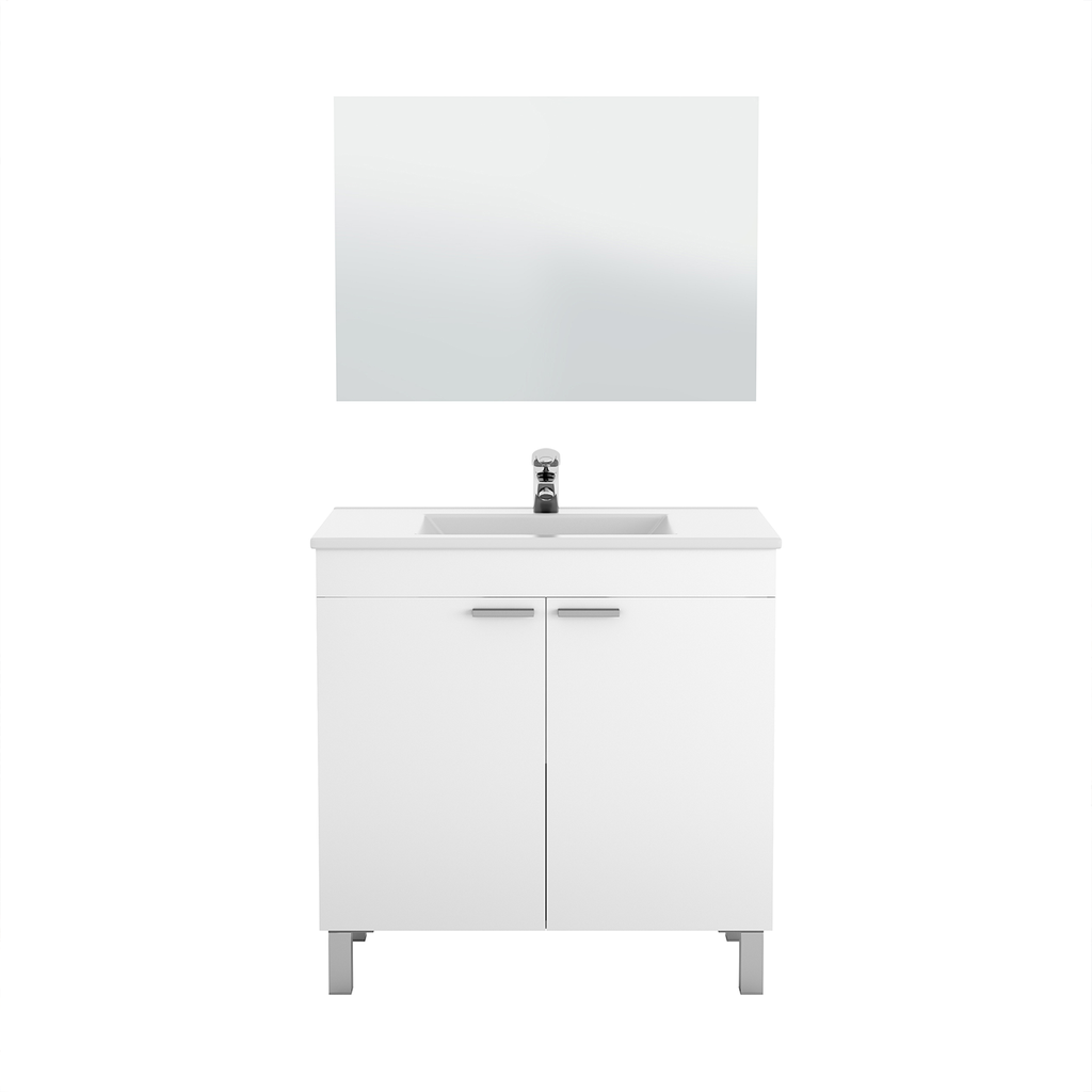 BALTIC 2 Door Sink Storage Unit Including Sink & Mirror - White