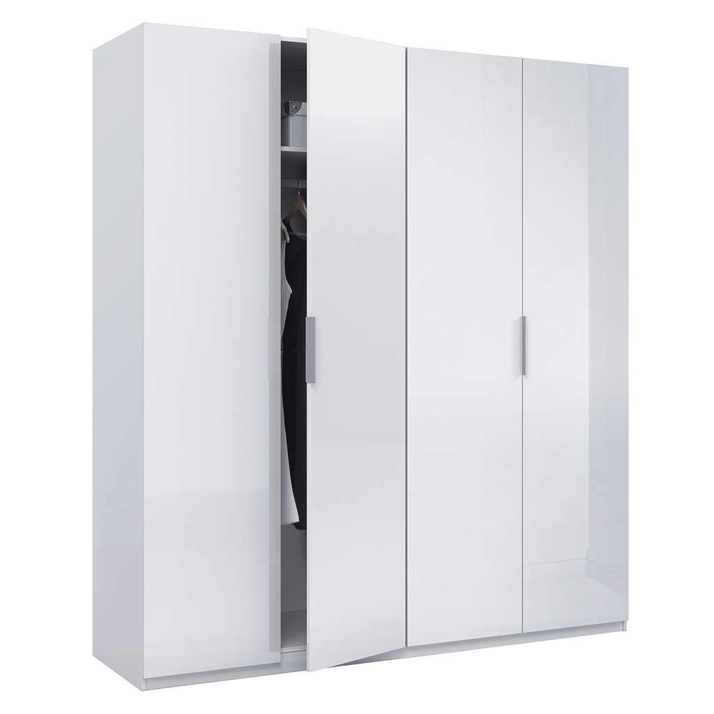 MAX 4 Door 180cm Wide Wardrobe - White