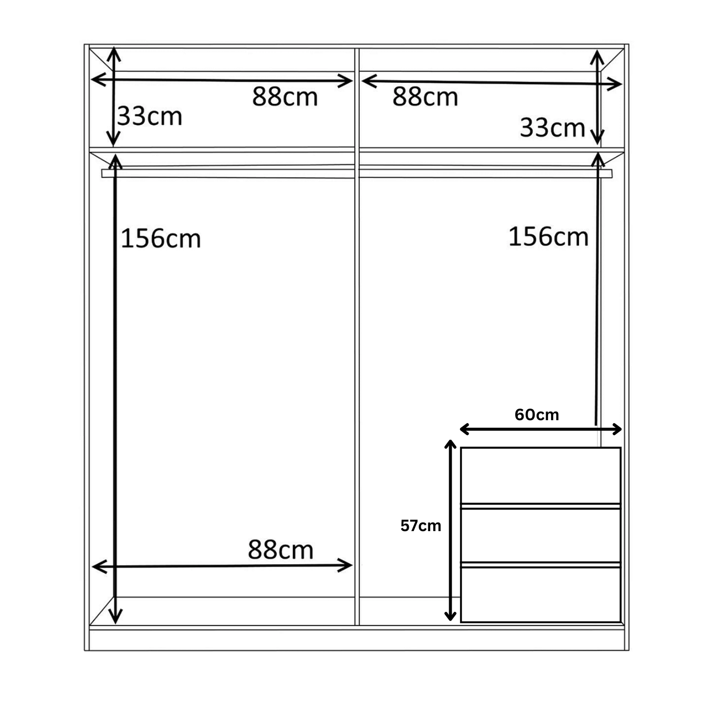 Bedroom Wardrobe Collection with Multiple Sizes, Colours & Optional Extras