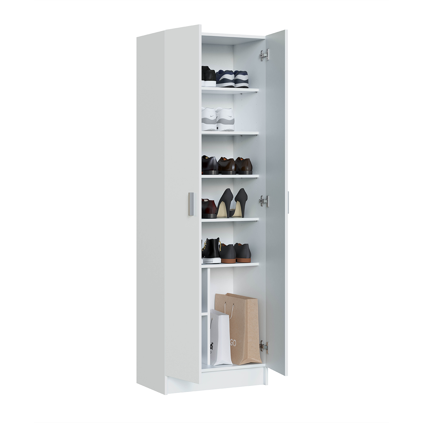 VITA 2 Door Multi Use Utility Shoe Cupboard - White