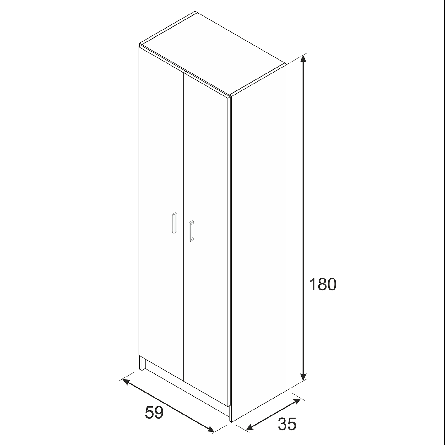 VITA 2 Door Multi Use Utility Shoe Cupboard - Oak