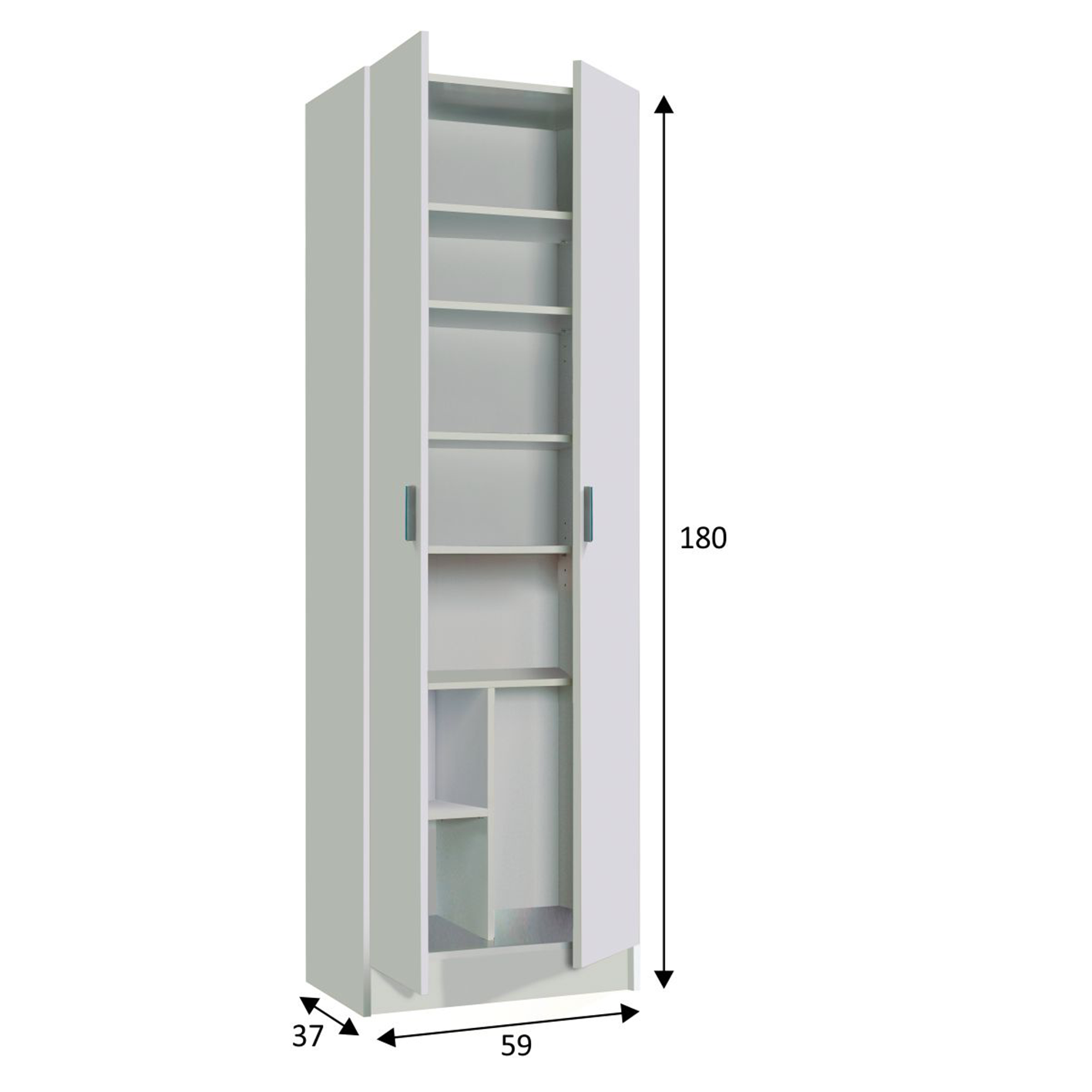 VITA 2 Door Multi Use Utility Shoe Cupboard - White