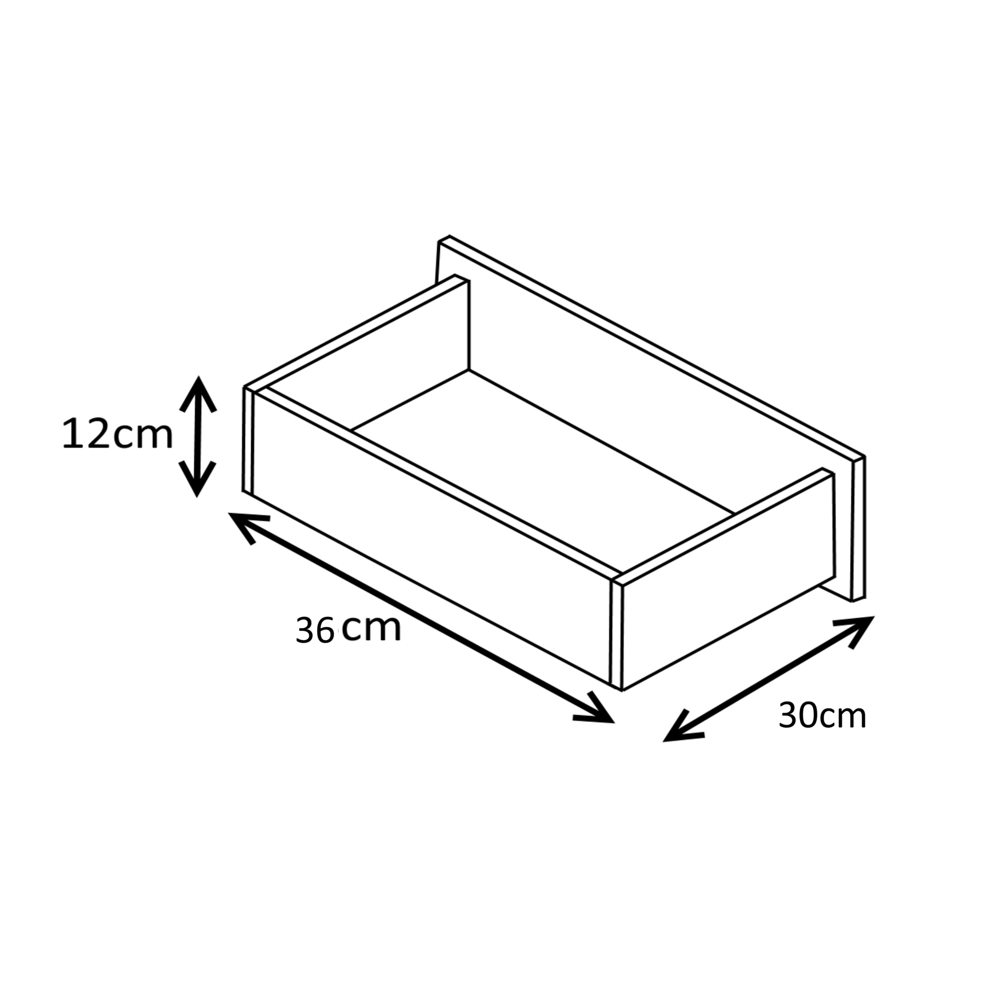 2 Drawer Bedside - Black Gloss/Black Oak REFLECT