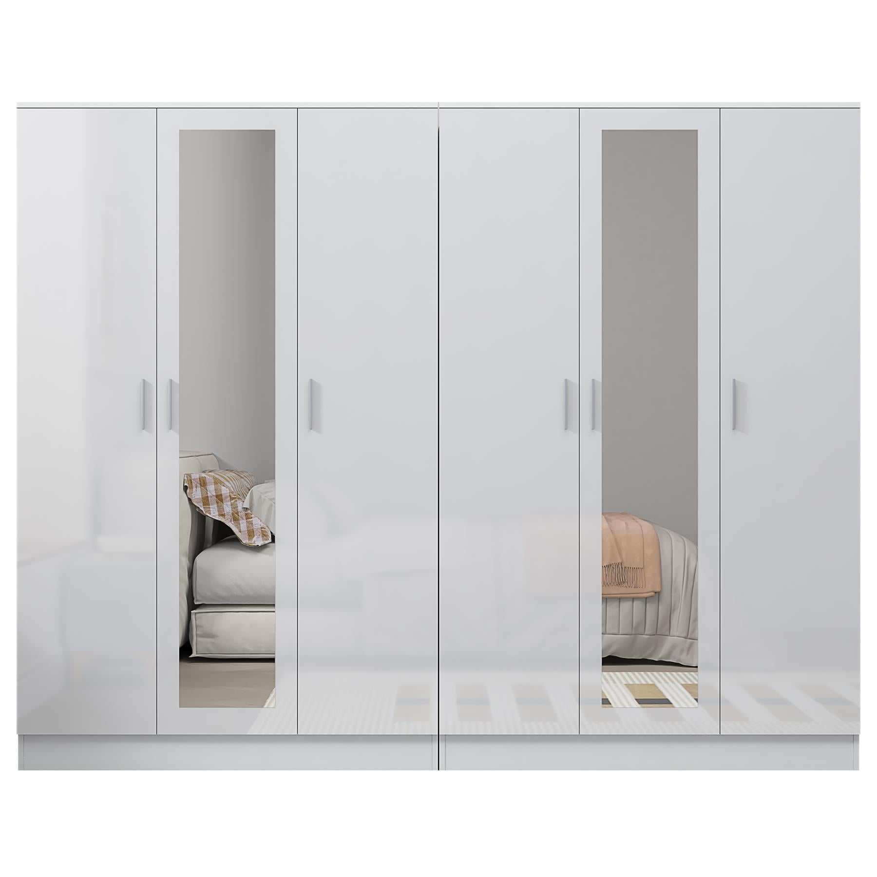 REFLECT 2pc Wardrobe Bundle - 3 Door Mirror + 3 Door Mirror - 4 Colour Options