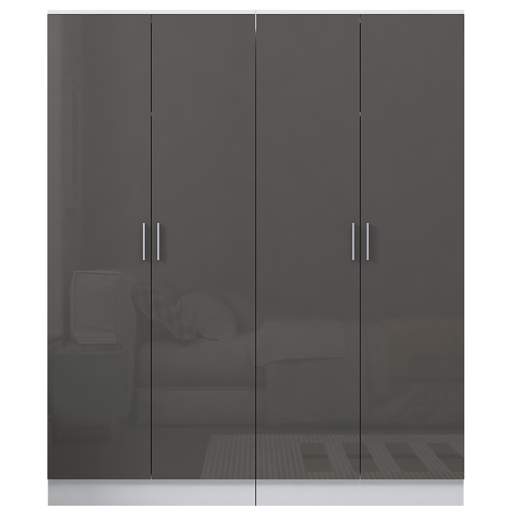 REFLECT Gloss 2pc Wardrobe Bundle - 2x 2 Door Plain Wardrobes - 4 Colour Options