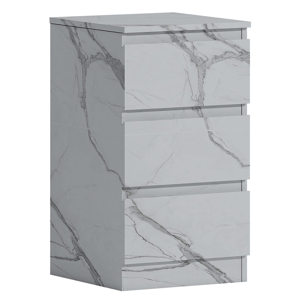 ZITA Bedroom Furniture Wardrobe Chest Bedside in White OR Grey Marble Colour