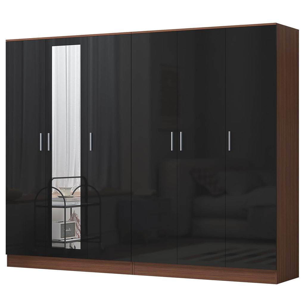REFLECT 2pc Wardrobe Bundle - 3 Door Mirror + 3 Door Plain - 4 Colour Options