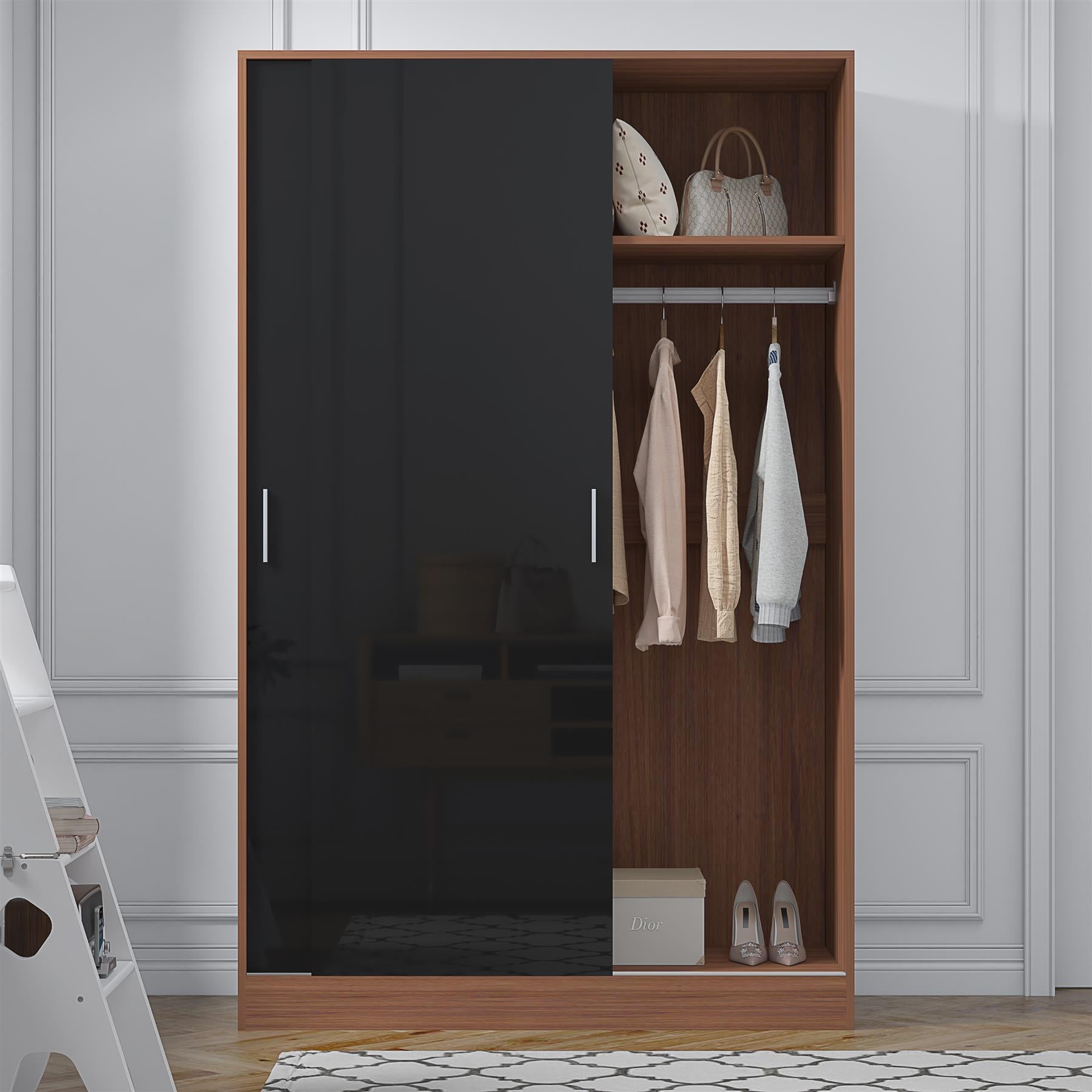 REFLECT Gloss Bedroom Furniture  2 Door Sliding Wardrobe - 4 Colour Options