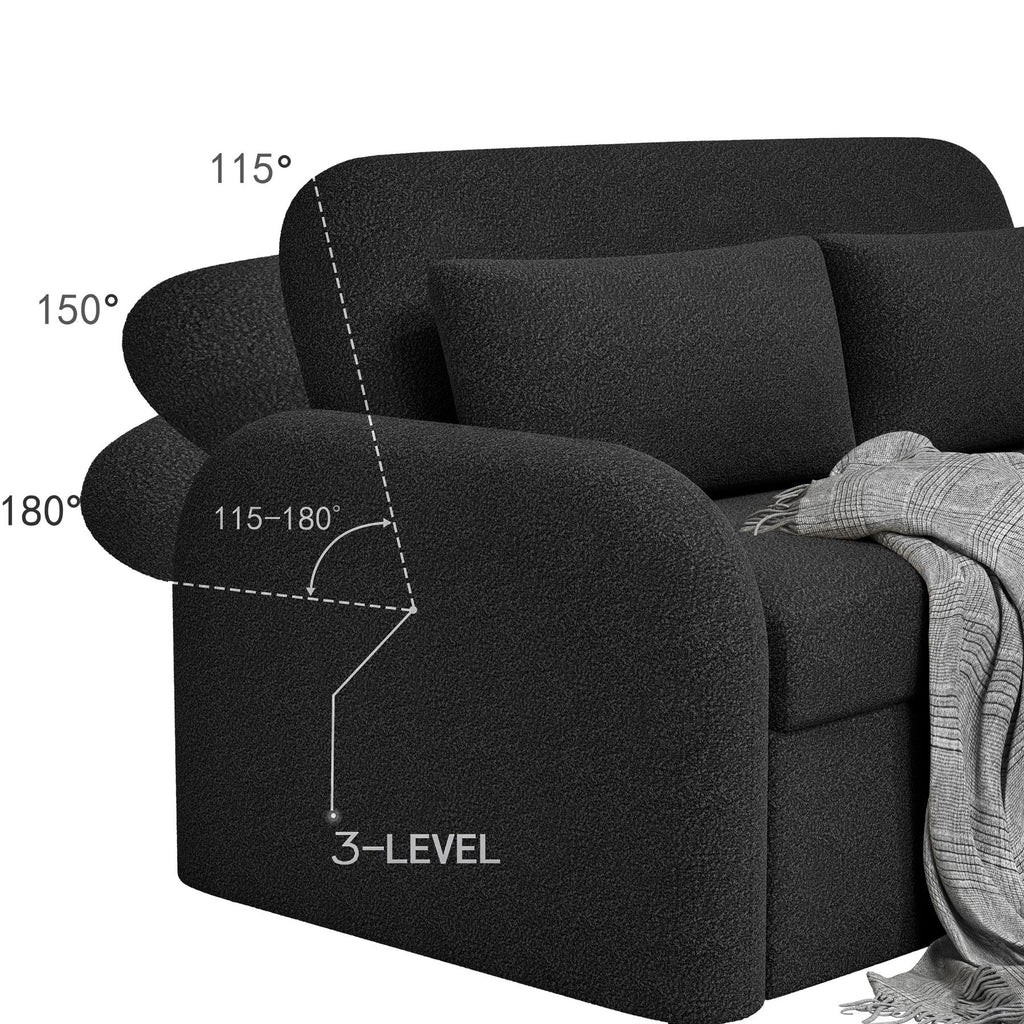 NOMA 2 Seater Boucle Pull Out Sofabed with Storage - 3 Colour Options