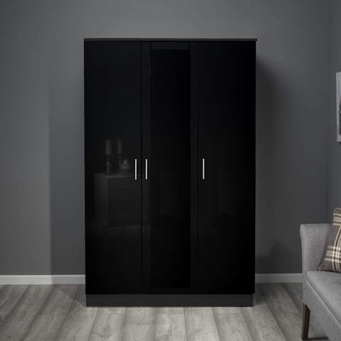 3 Door Plain Wardrobe - 4 Colours REFLECT