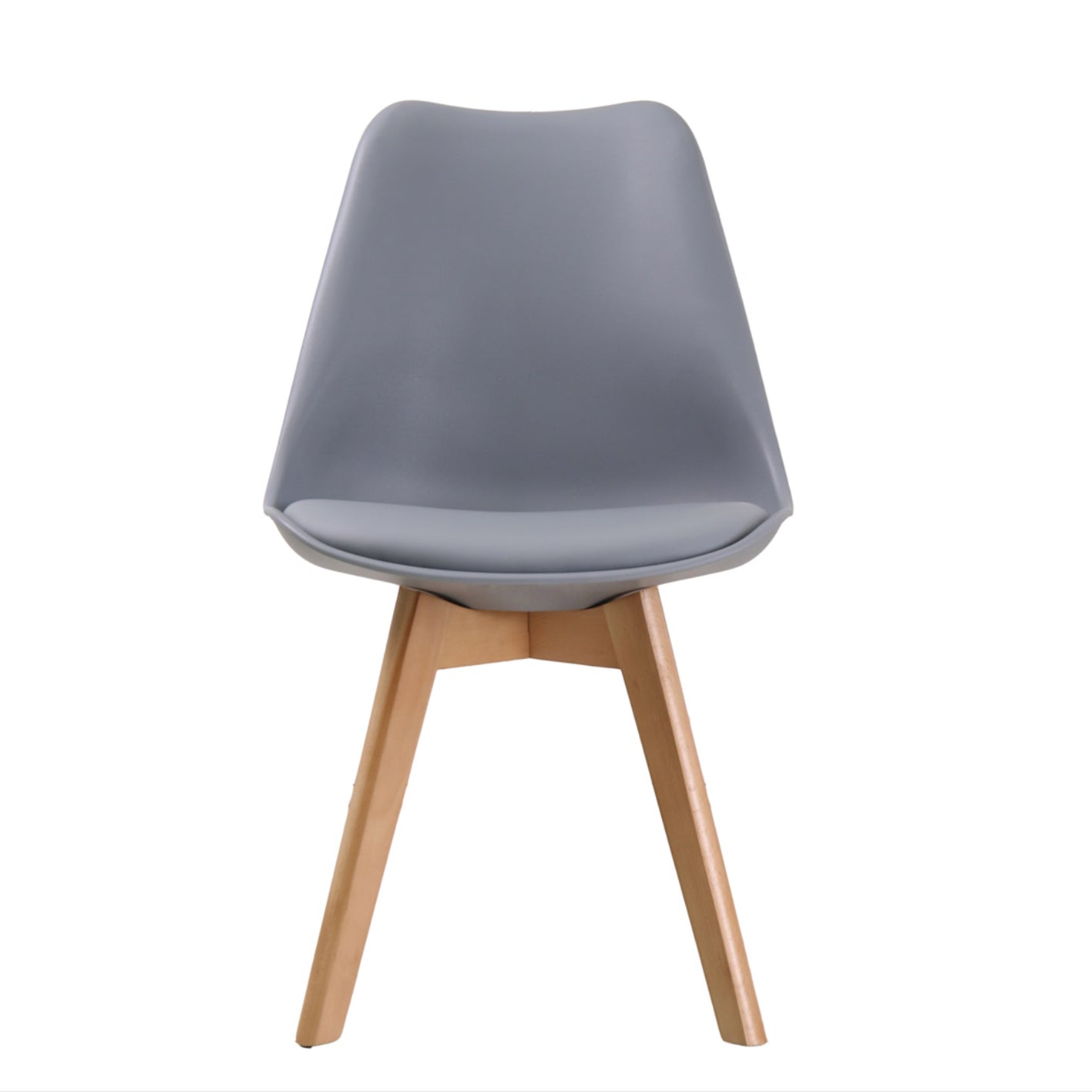 LOUVRE Oak & Grey Dining Chair with Comfy Padded Cushion - Modern Chair for Home Living - Single