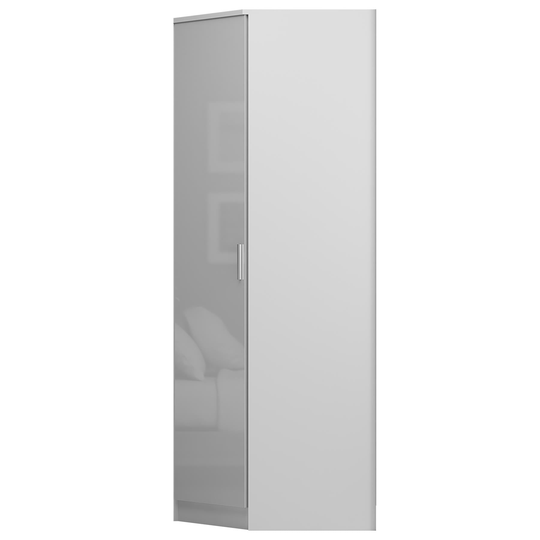 REFLECT - 1 Door Corner + 3 Door Mirror Wardrobe in Gloss White / Matt White