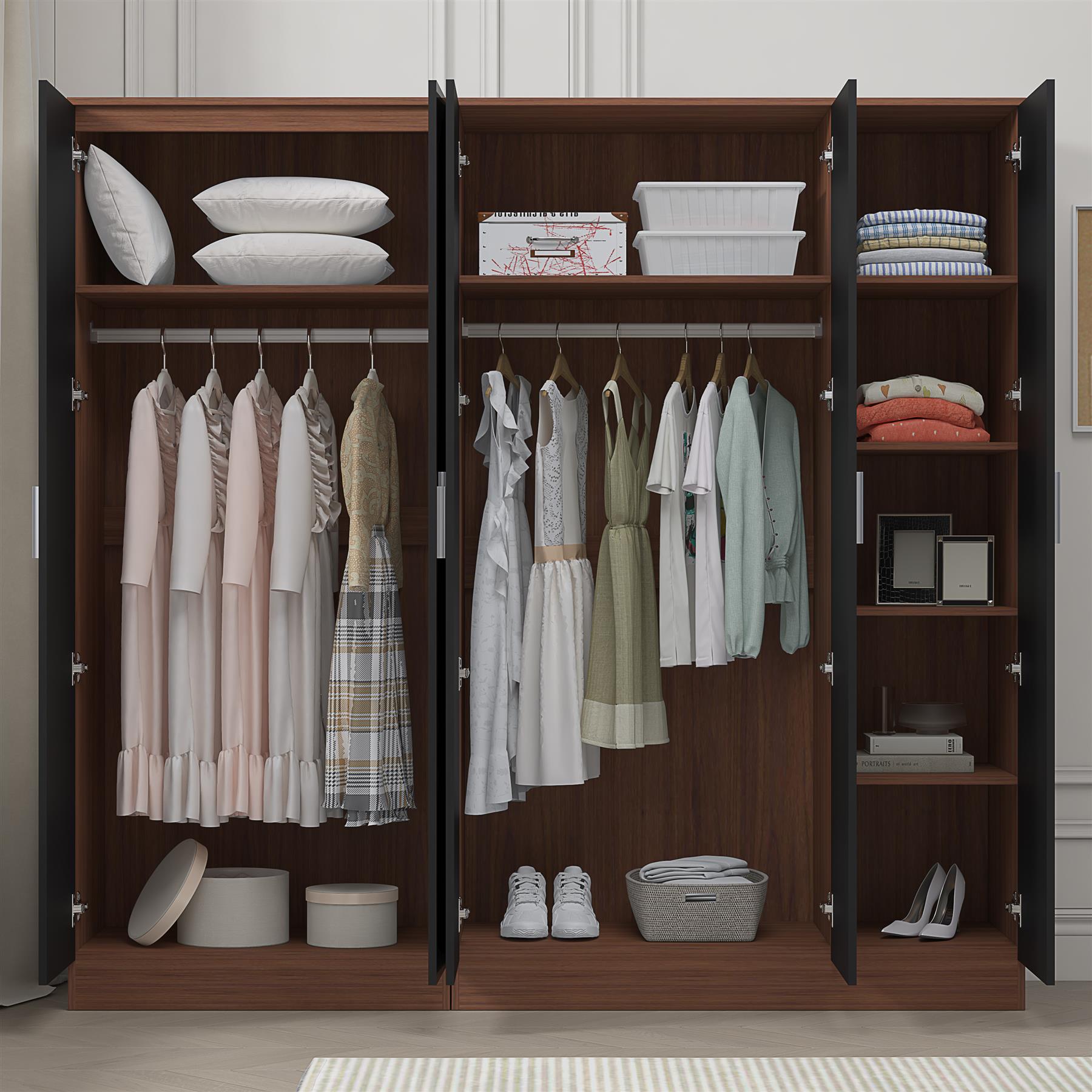 REFLECT 2pc Wardrobe Bundle - 3 Door Plain + 2 Door Plain - 4 Colour Options