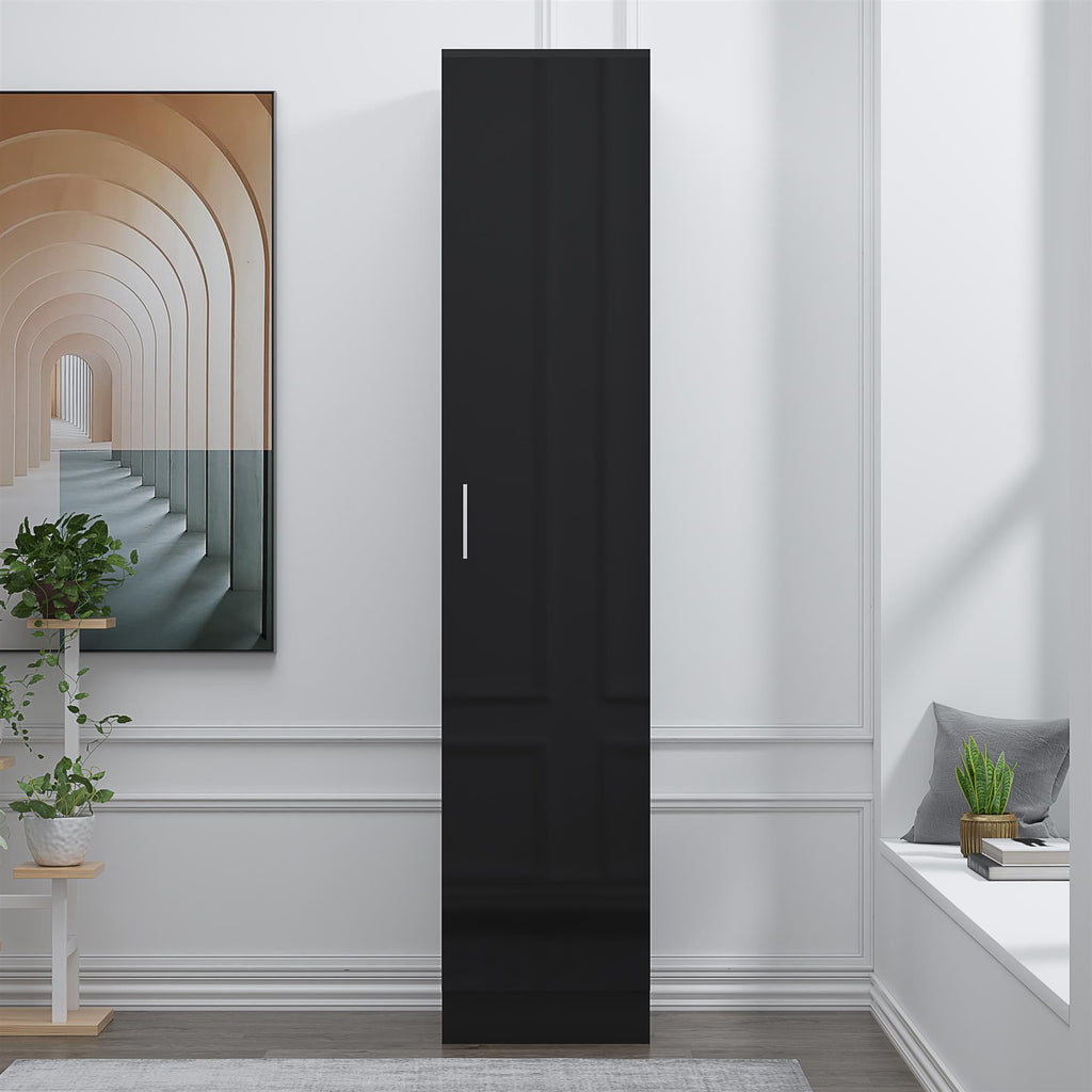 REFLECT High Gloss Bedroom Furniture Wardrobe Chest Bedside Desk Option in Black