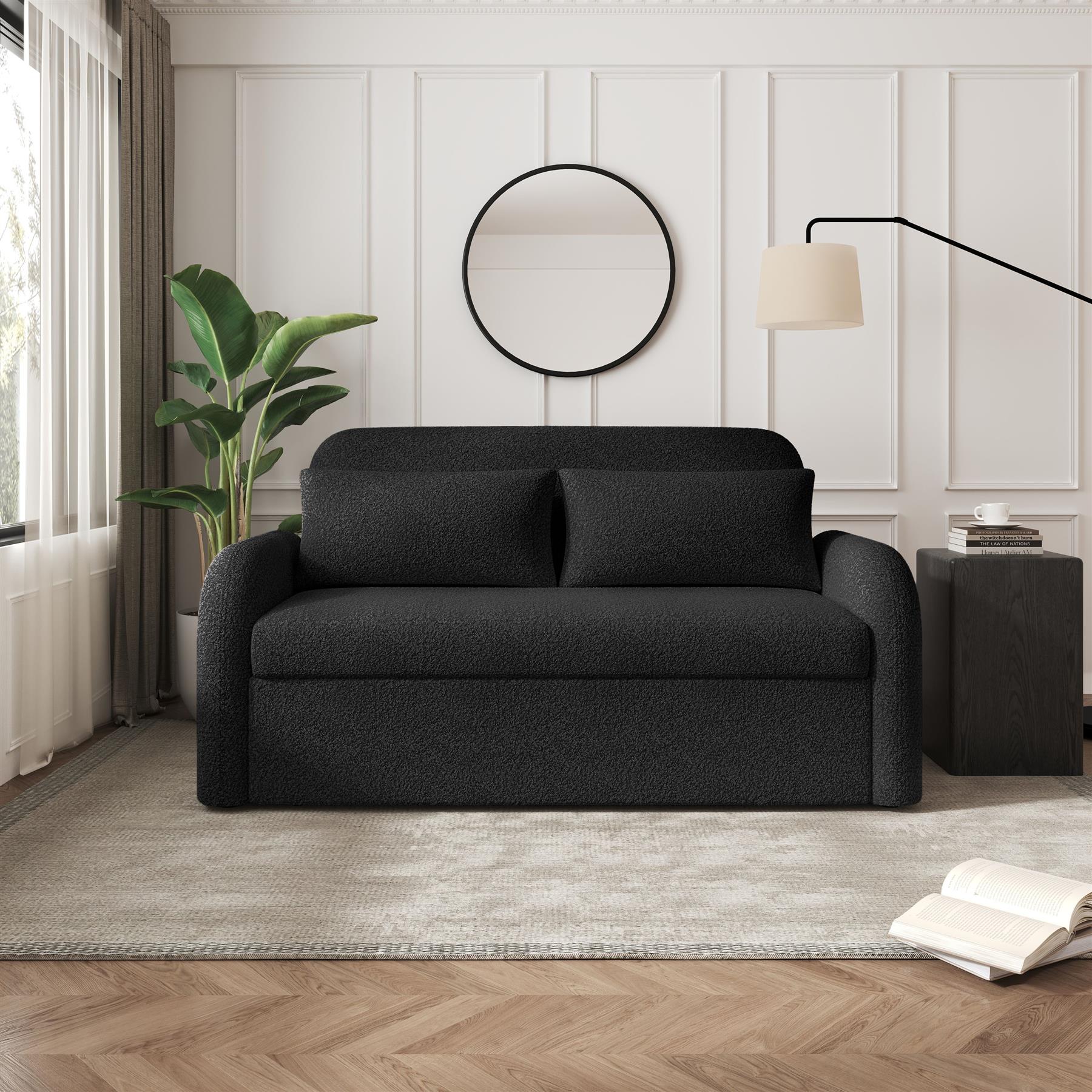 NOMA 2 Seater Boucle Pull Out Sofabed with Storage - 3 Colour Options