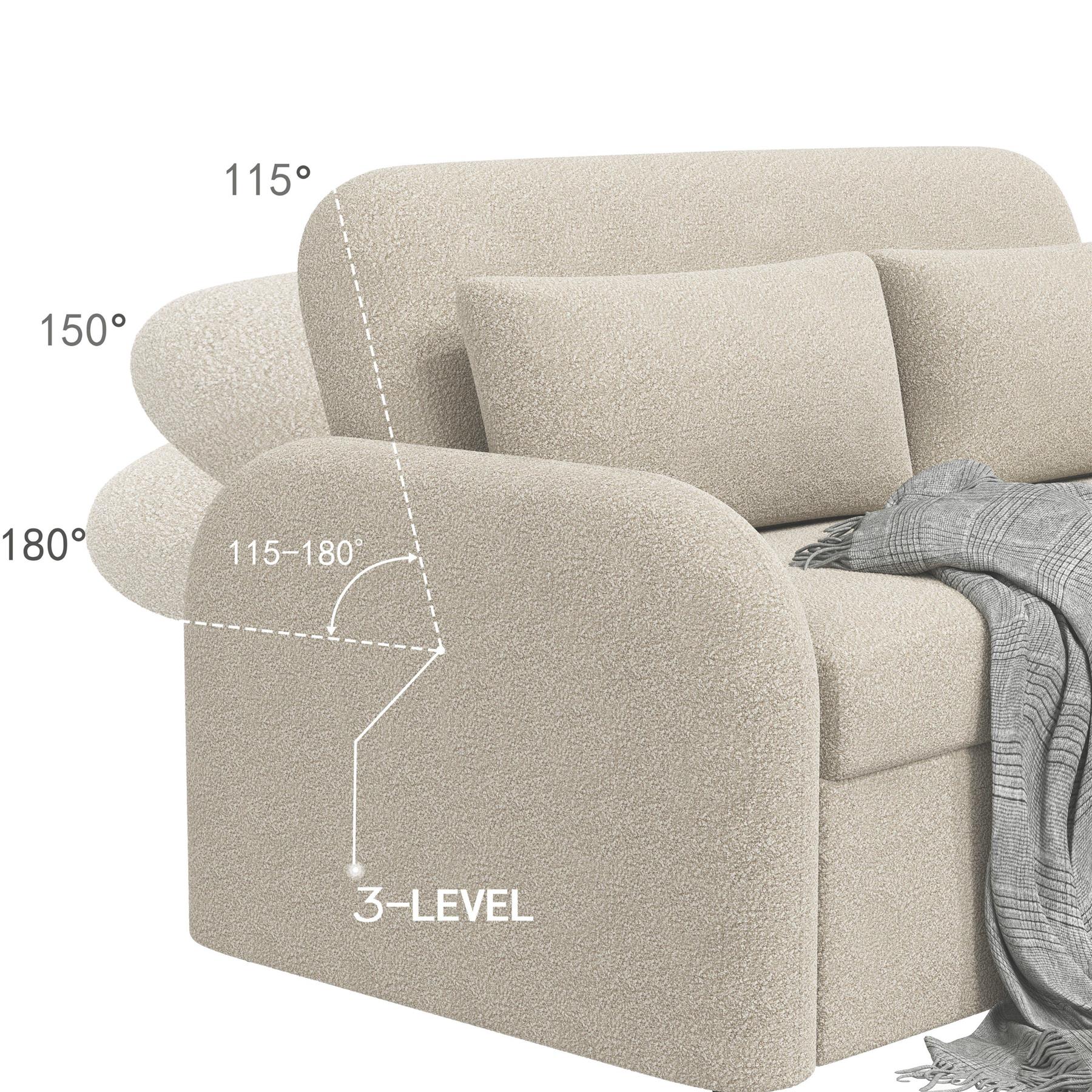 NOMA 2 Seater Boucle Pull Out Sofabed with Storage - 3 Colour Options