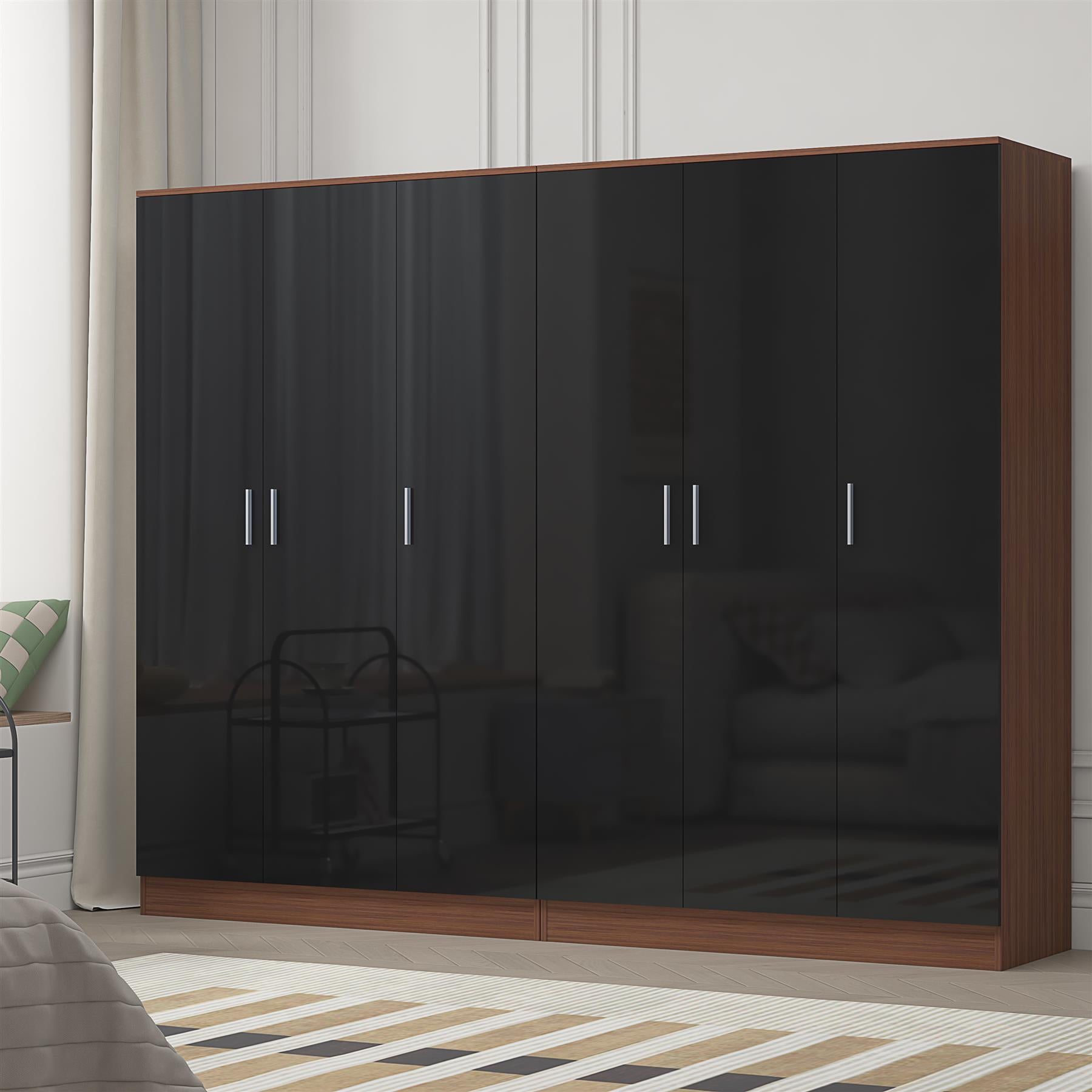 REFLECT 2pc Wardrobe Bundle - 3 Door Plain + 3 Door Plain - 4 Colour Options