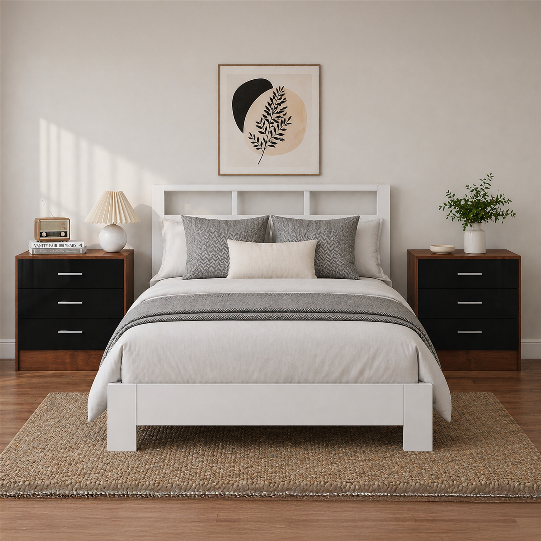 REFLECT High Gloss Pair of 3 Drawer Bedsides in 4 Colour Options