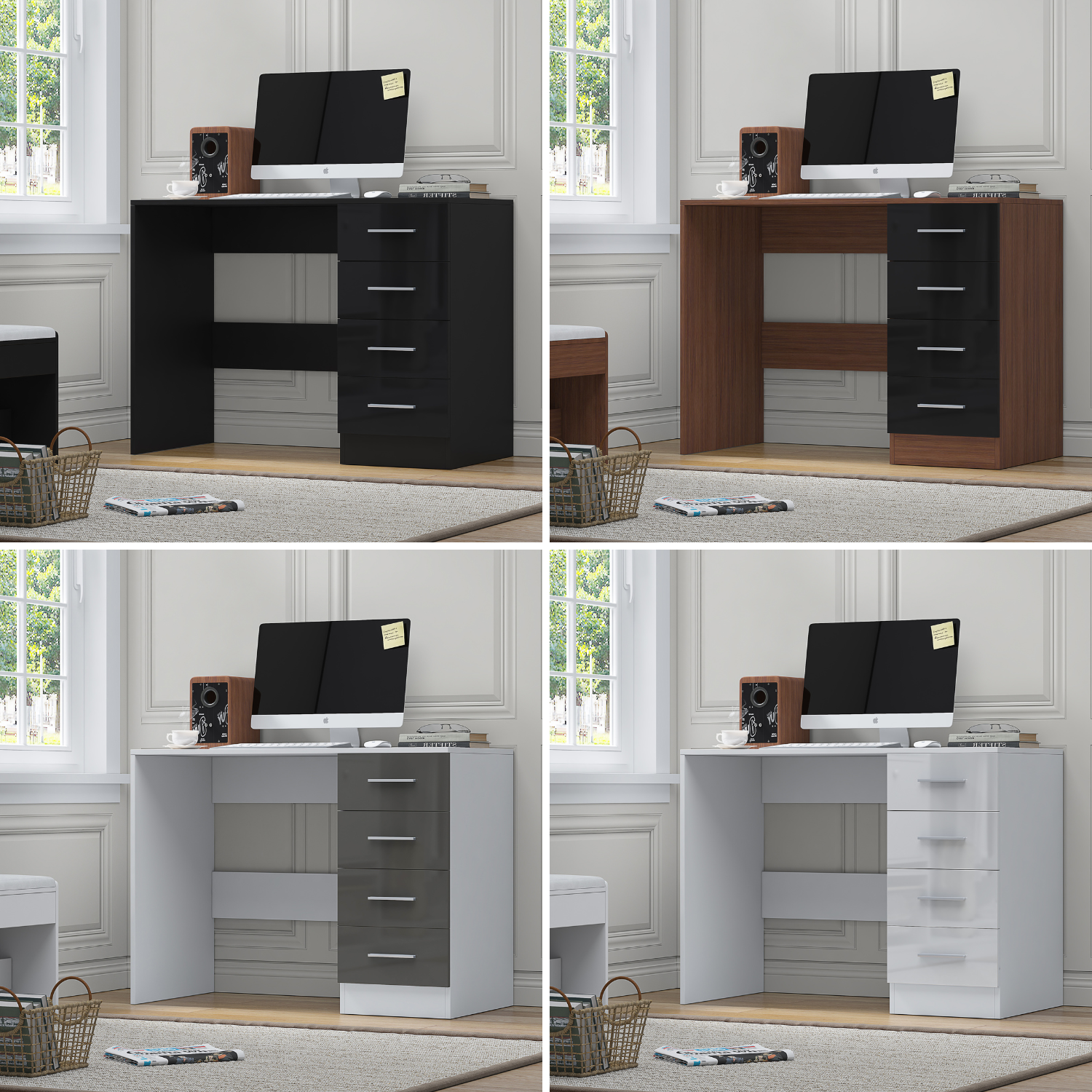 4 Drawer Desk/Dressing Table - 4 Colours REFLECT