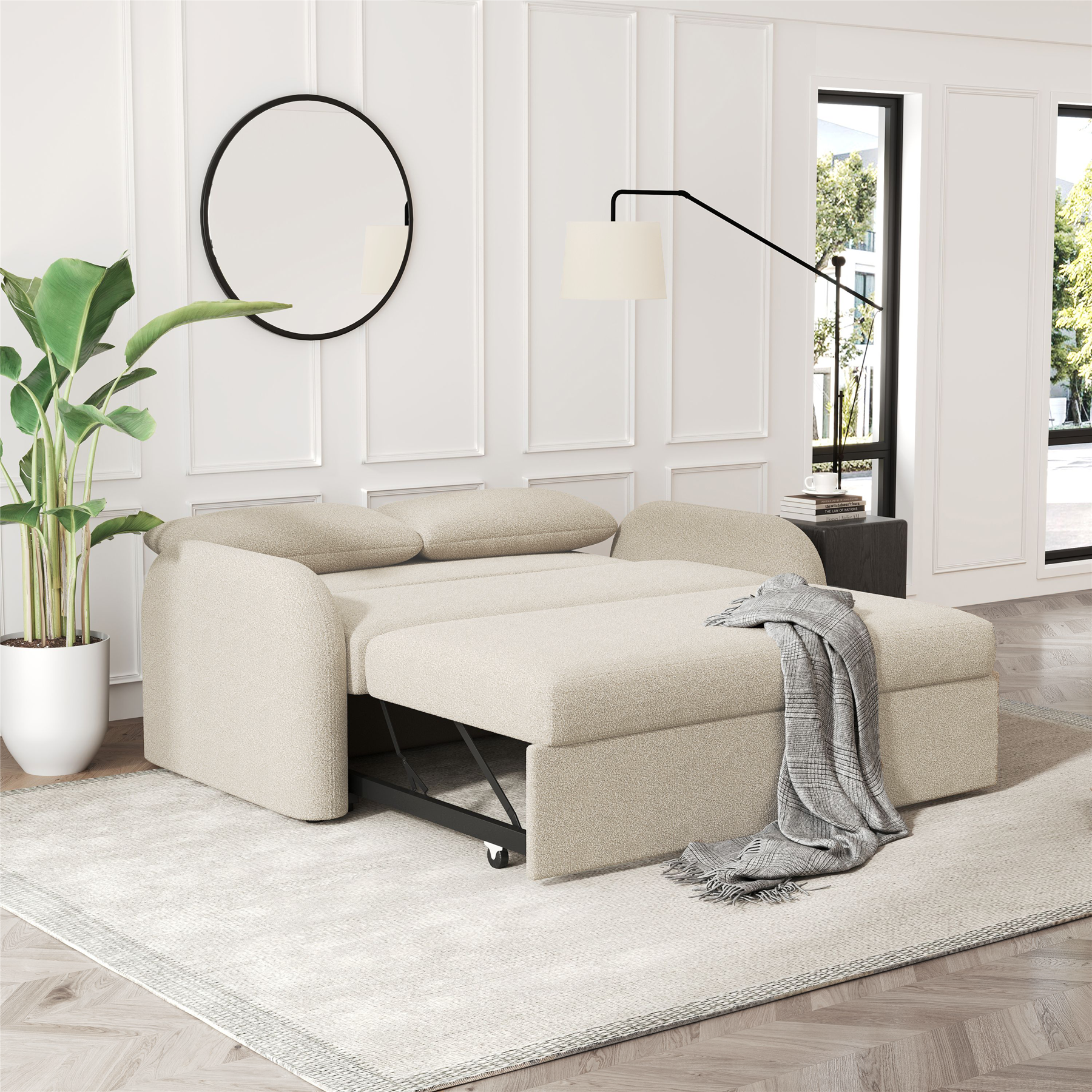 NOMA - 2 Seater Sofabed in Teddy Boucle BEIGE