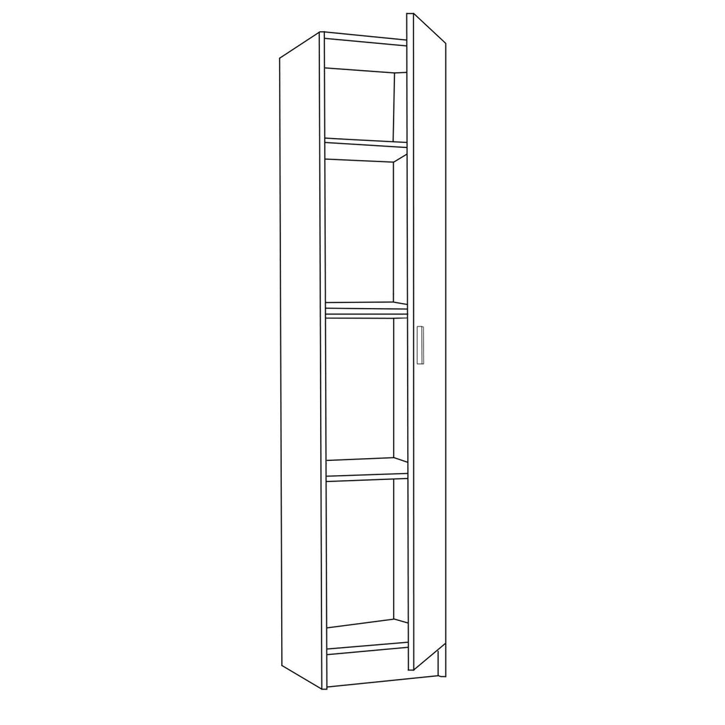 VITA Oak Utility Storage Cupboard - 1 Door Cabinet with 3 Shelves - Modular Storage for Kitchen or Utility Room.