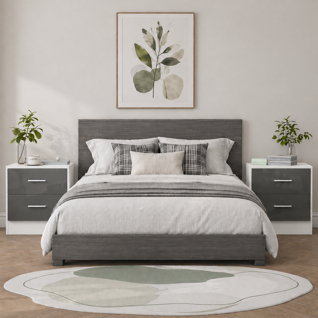 REFLECT High Gloss Pair of 2 Drawer Bedsides in 4 Colour Options