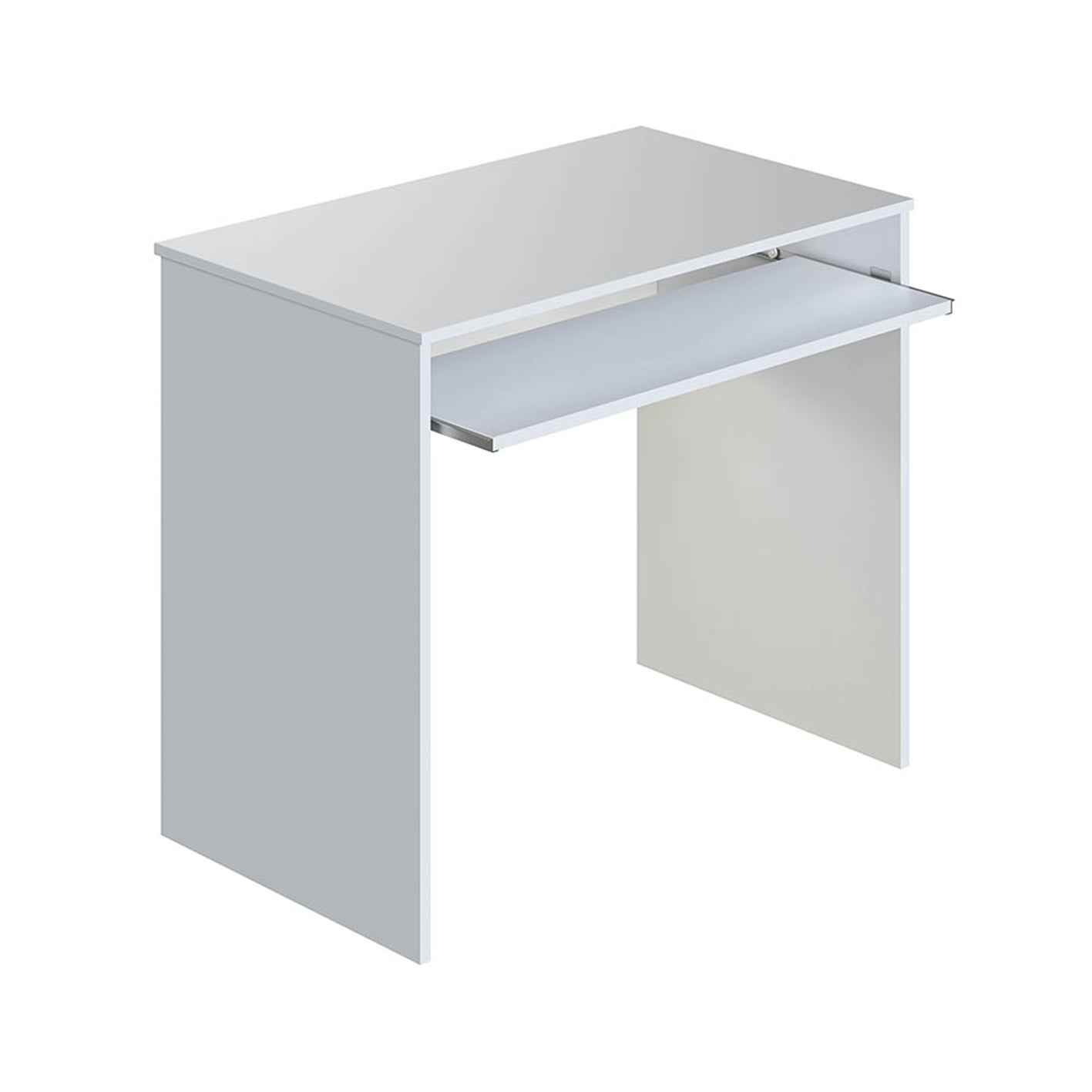 LEO White Computer Desk - Modern Space-Saving Workstation for Home Office or Student Room - H: 79cm x W: 90cm x D: 54cm