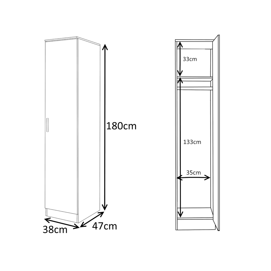 Reflect 3pc Wardrobe Bundle - 2 Door Corner + 2 Door Plain + 1 Door Plain - Grey Gloss & Matt White