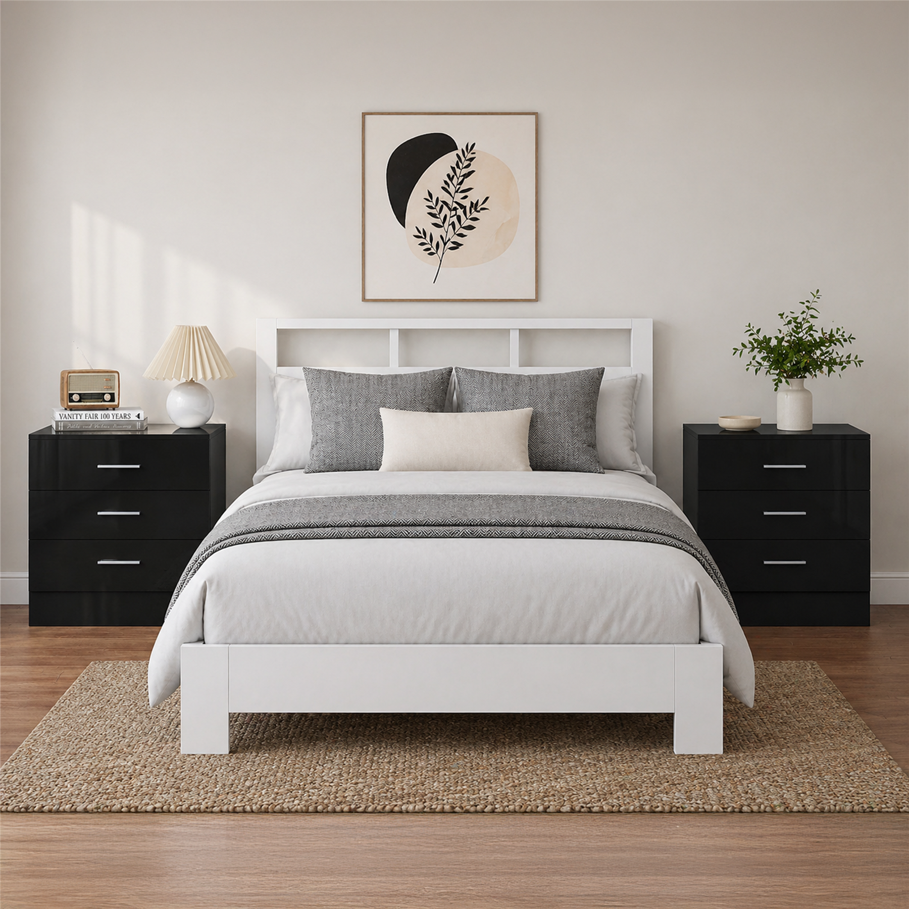 REFLECT High Gloss Pair of 3 Drawer Bedsides in 4 Colour Options