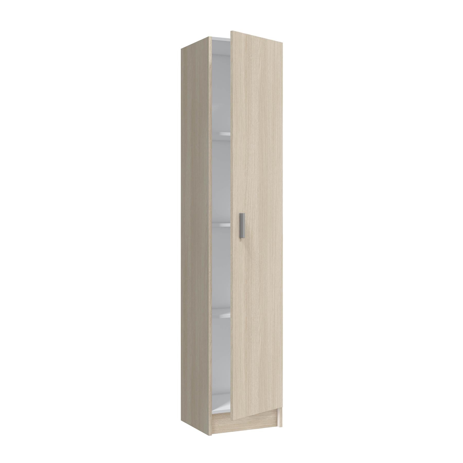 VITA Oak Utility Storage Cupboard - 1 Door Cabinet with 3 Shelves - Modular Storage for Kitchen or Utility Room.