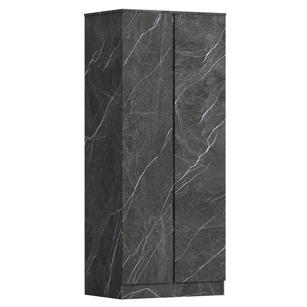 ZITA Grey Marble Effect 2 Piece Wardrobe Set - 2 Door and 1 Door, Spacious Bedroom Storage Solutions.