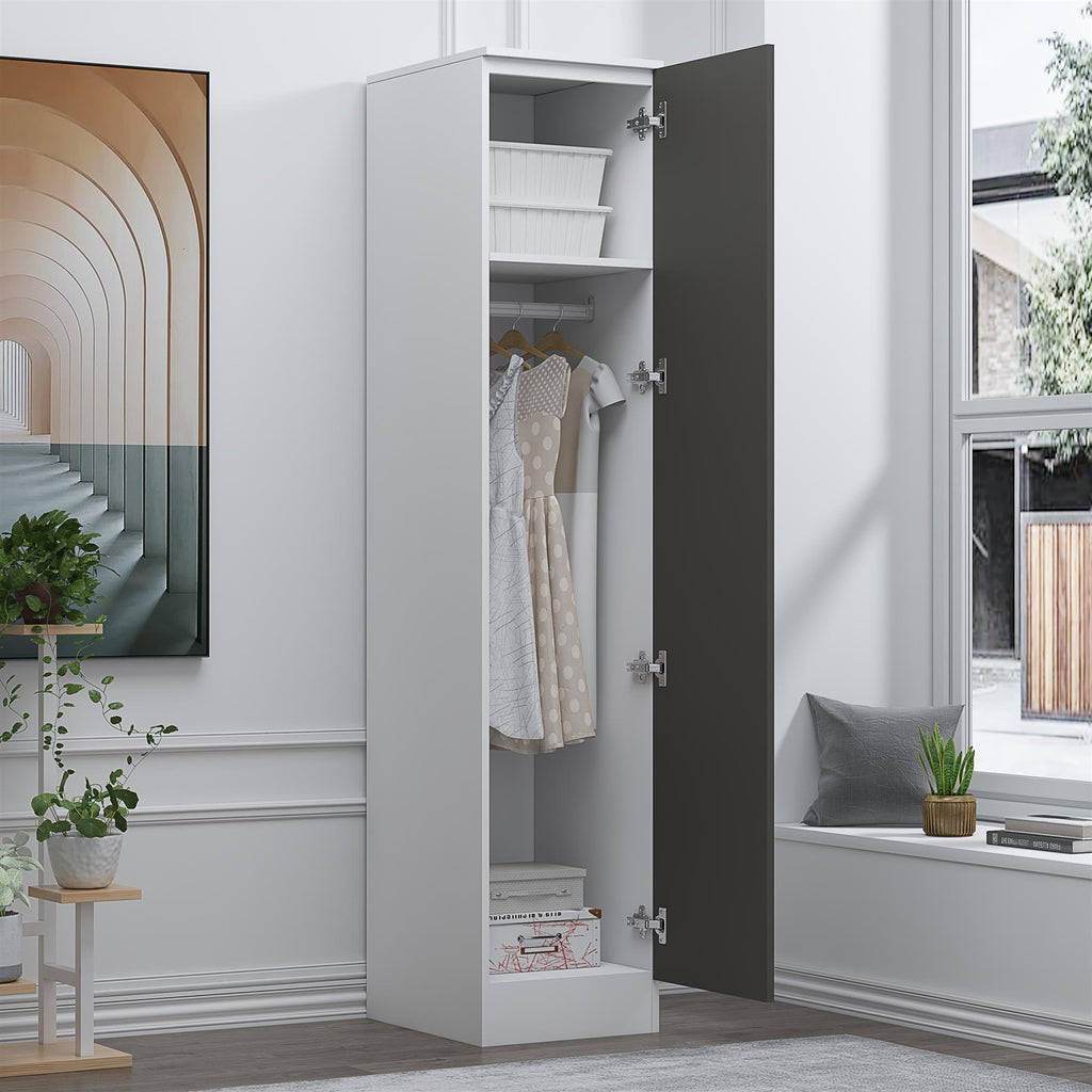 REFLECT Gloss Bedroom Furniture 1 Door Plain Wardrobe - 4 Colour Options