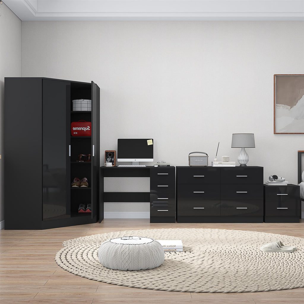 REFLECT 4pc Bedroom Set - Corner, Wide Chest, Bedside, Desk - 4 Colour Options