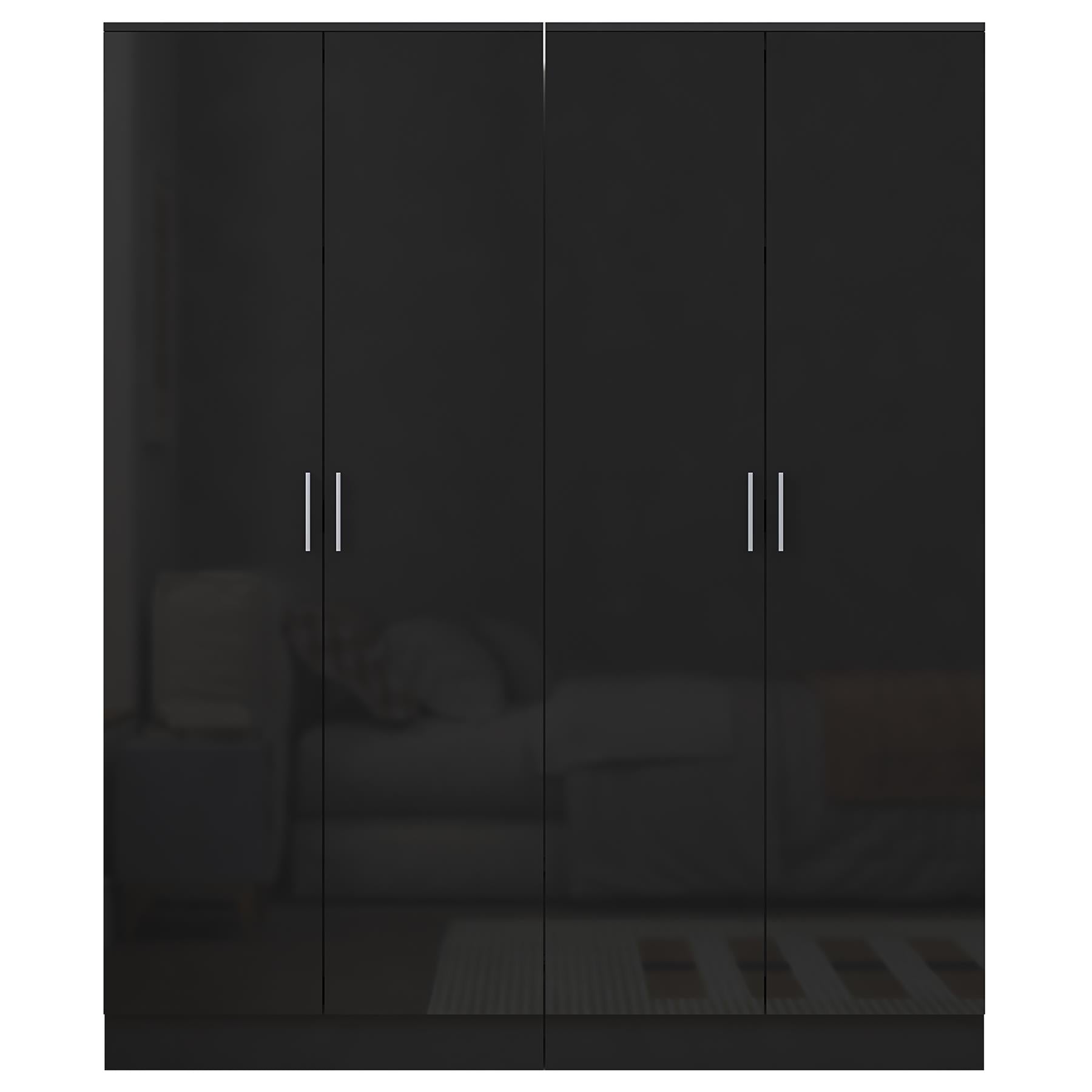 REFLECT Gloss 2pc Wardrobe Bundle - 2x 2 Door Plain Wardrobes - 4 Colour Options