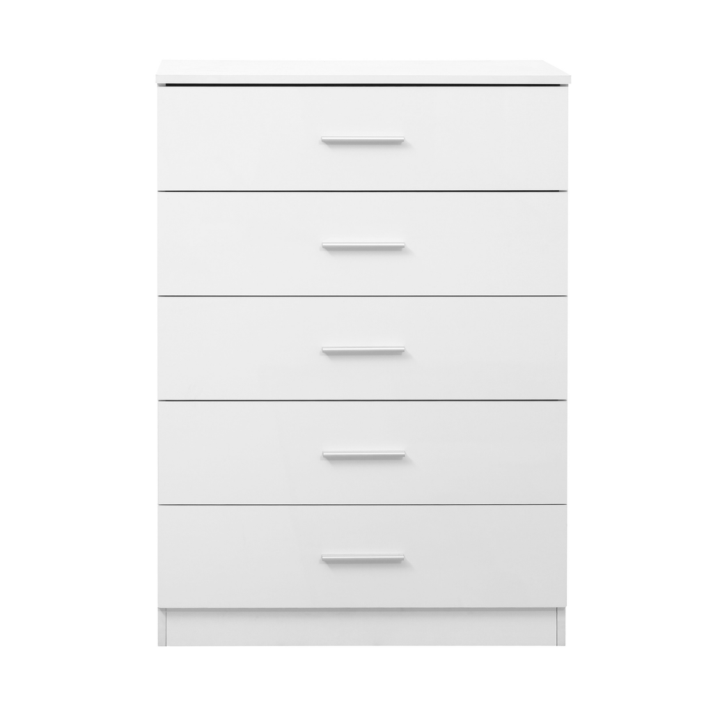 5 Drawer Chest- White Gloss/Matt White REFLECT