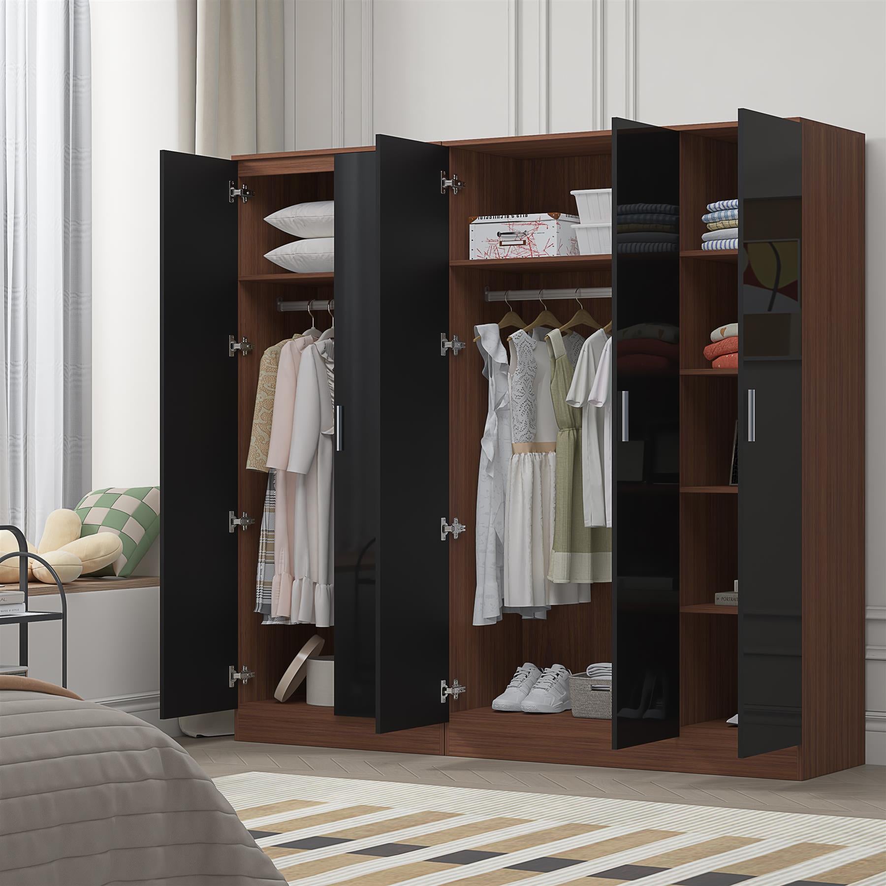 REFLECT 2pc Wardrobe Bundle - 3 Door Plain + 2 Door Plain - 4 Colour Options
