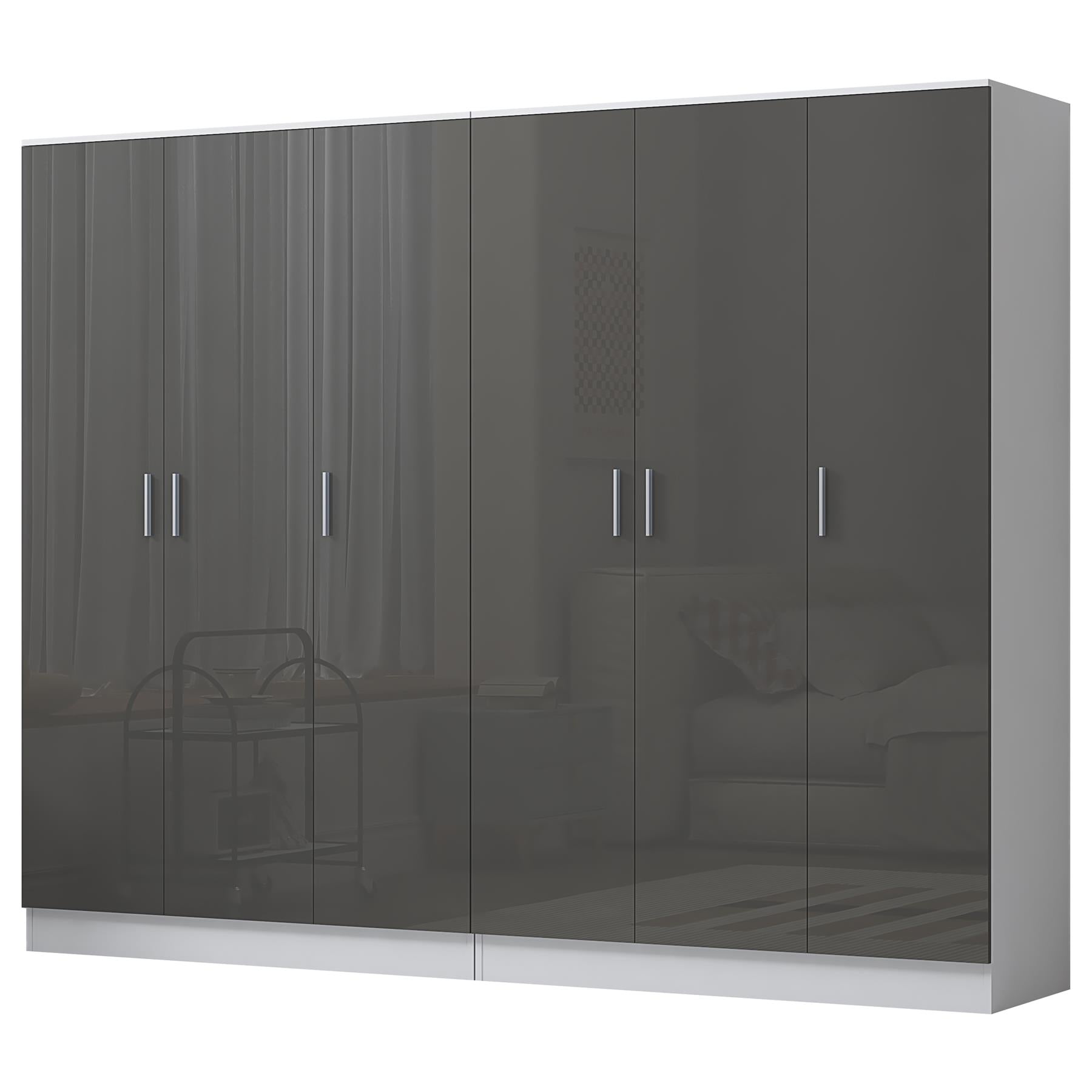 REFLECT 2pc Wardrobe Bundle - 3 Door Plain + 3 Door Plain - 4 Colour Options