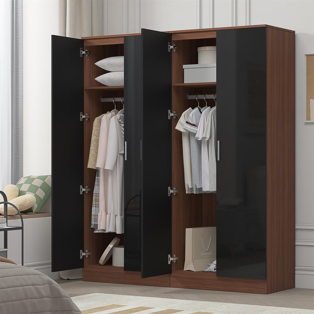 REFLECT Gloss 2pc Wardrobe Bundle - 2x 2 Door Plain Wardrobes - 4 Colour Options