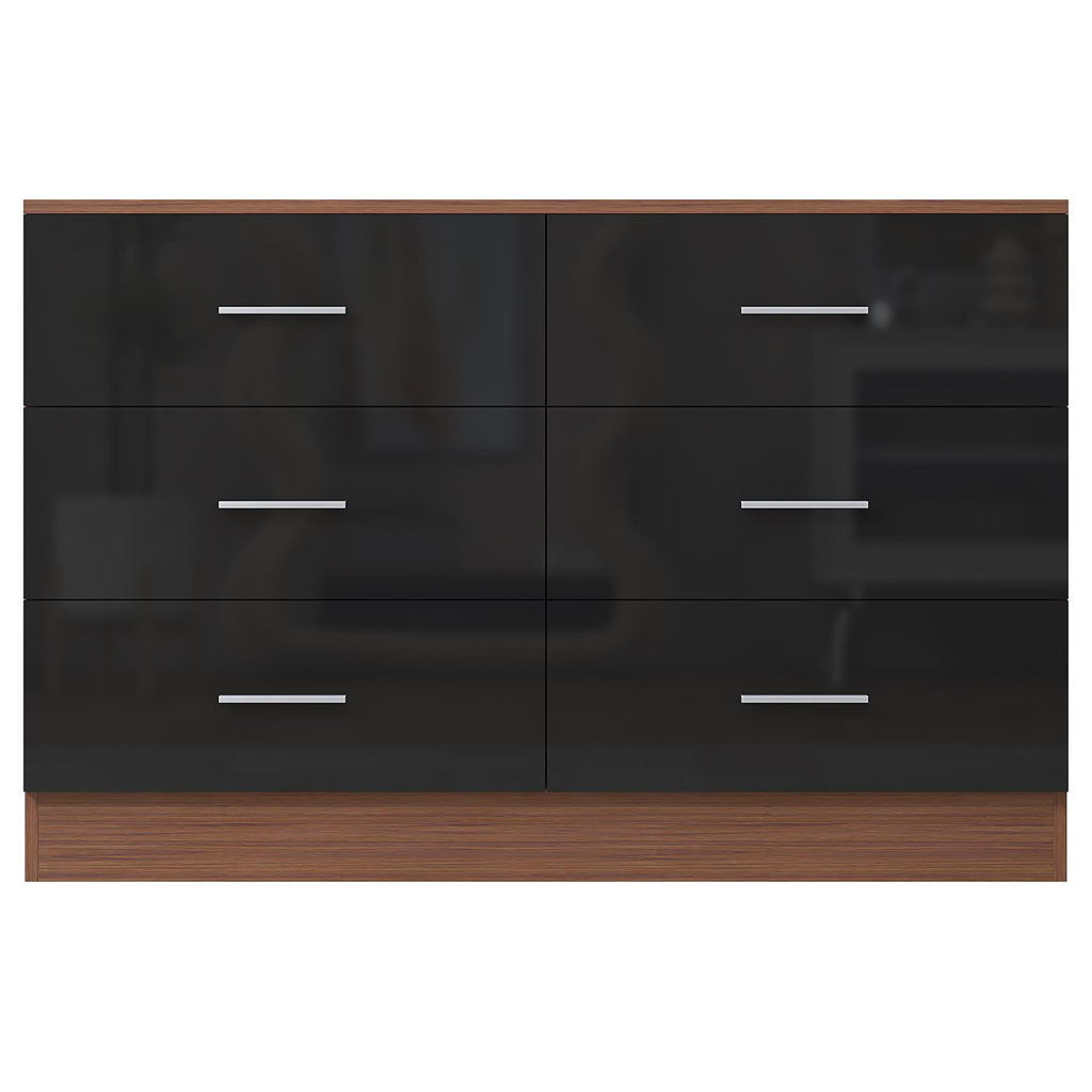 REFLECT Gloss Bedroom Furniture Wardrobe Chest Bedside Desk - 4 Colour Options