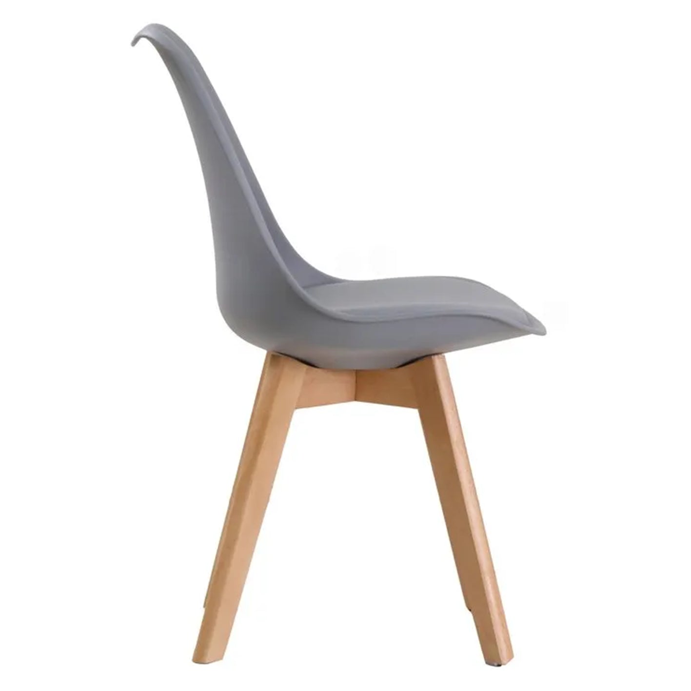 LOUVRE Oak & Grey Dining Chair with Comfy Padded Cushion - Modern Chair for Home Living - Single