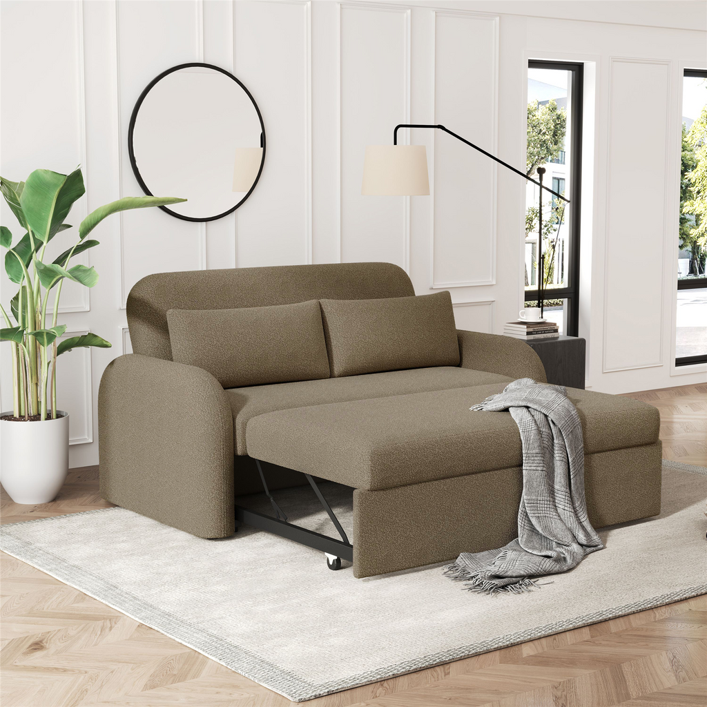 NOMA 2 Seater Boucle Pull Out Sofabed with Storage - 3 Colour Options