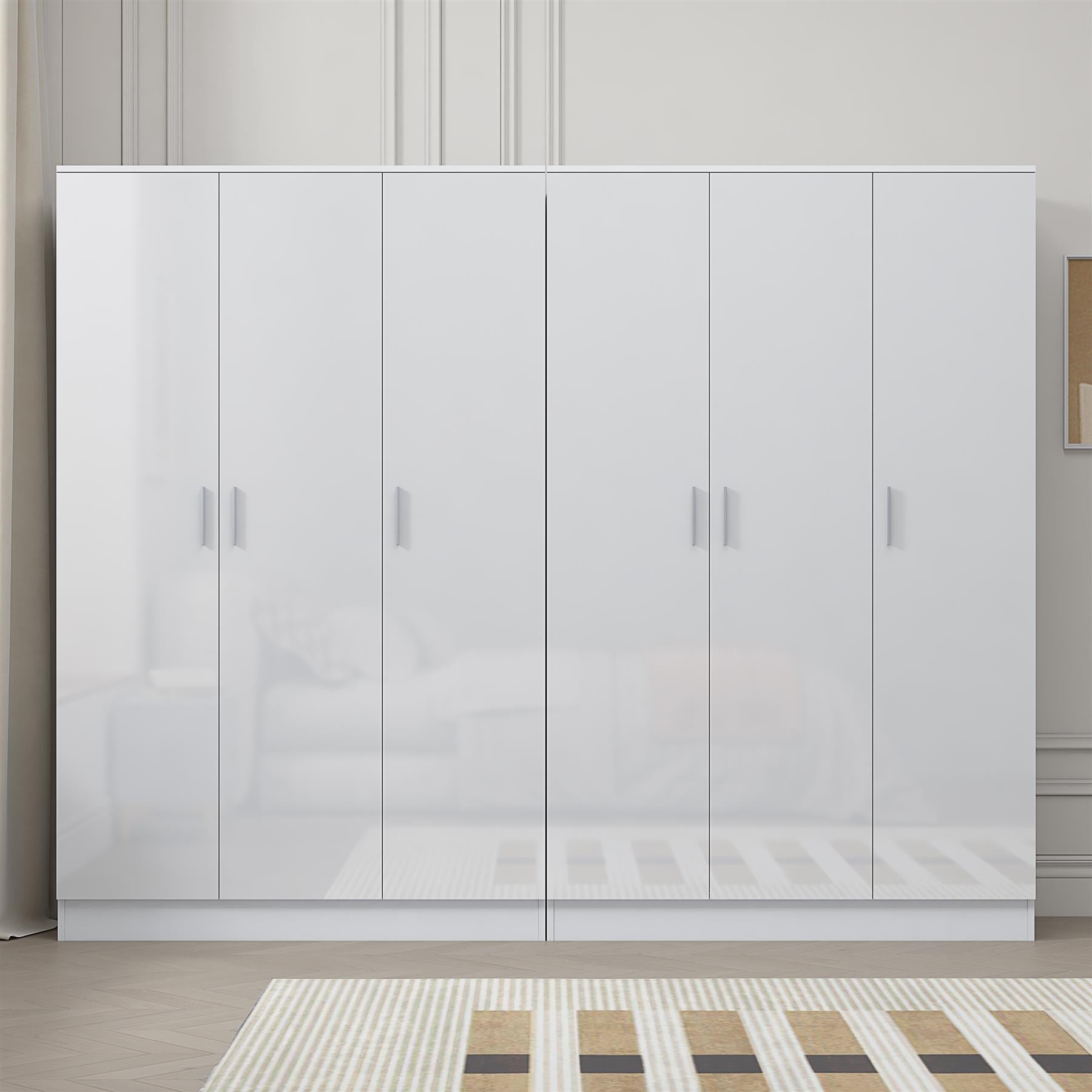 REFLECT 2pc Wardrobe Bundle - 3 Door Plain + 3 Door Plain - 4 Colour Options