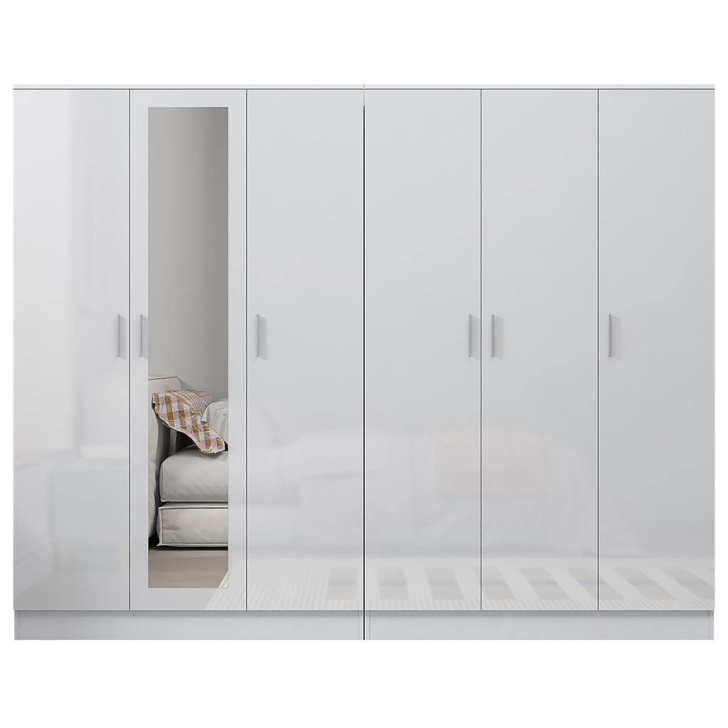 REFLECT 2pc Wardrobe Bundle - 3 Door Mirror + 3 Door Plain - 4 Colour Options