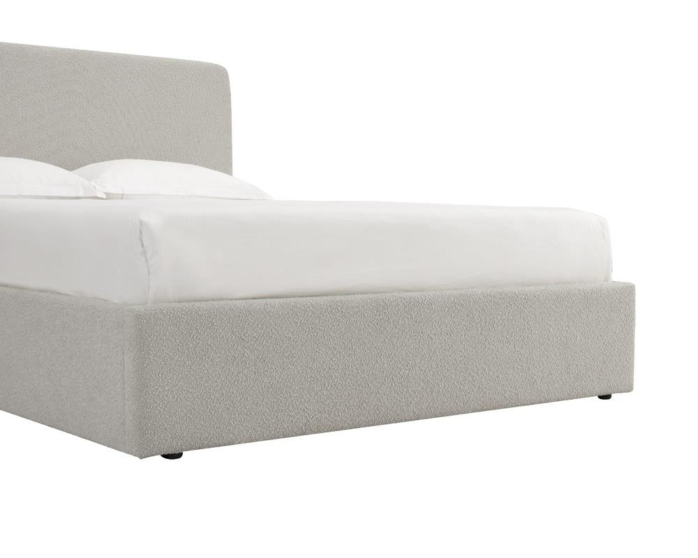 TEDDY BOUCLE 4FT6 Double Gas Lift Up Ottoman Storage Bedframe (H: 113cm x W: 155cm x L: 210cm) (Grey)