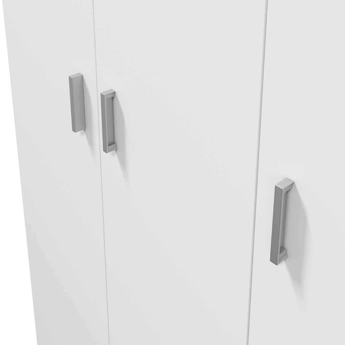 VITA White 3 Door Broom Cupboard - Modular Kitchen & Utility Room Cleaning Storage Cabinet - H: 180cm x W: 109cm x D: 37cm.