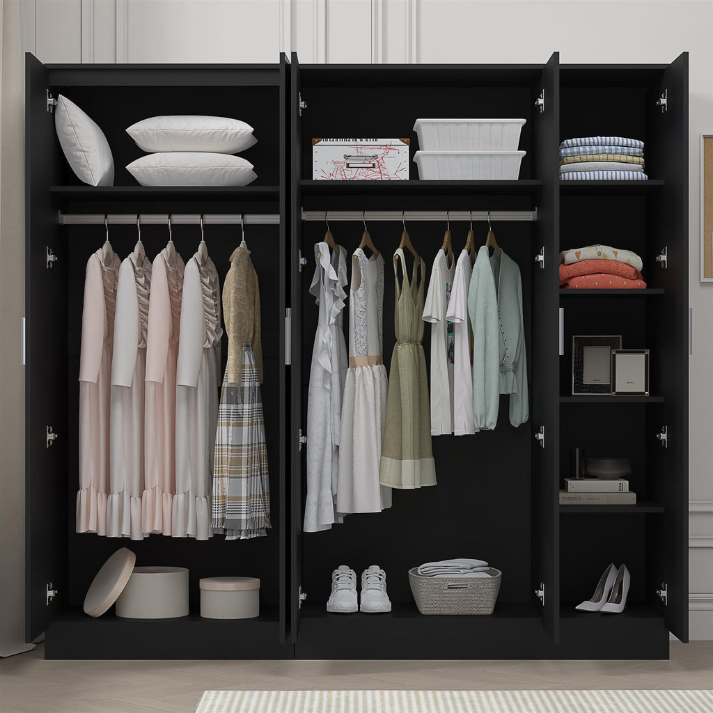 REFLECT 2pc Wardrobe Bundle - 3 Door Mirror + 2 Door Plain - 4 Colour Options