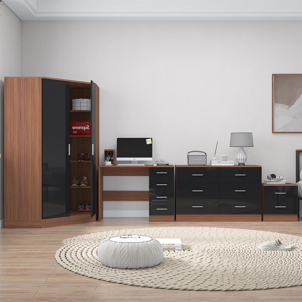 REFLECT 4pc Bedroom Set - Corner, Wide Chest, Bedside, Desk - 4 Colour Options