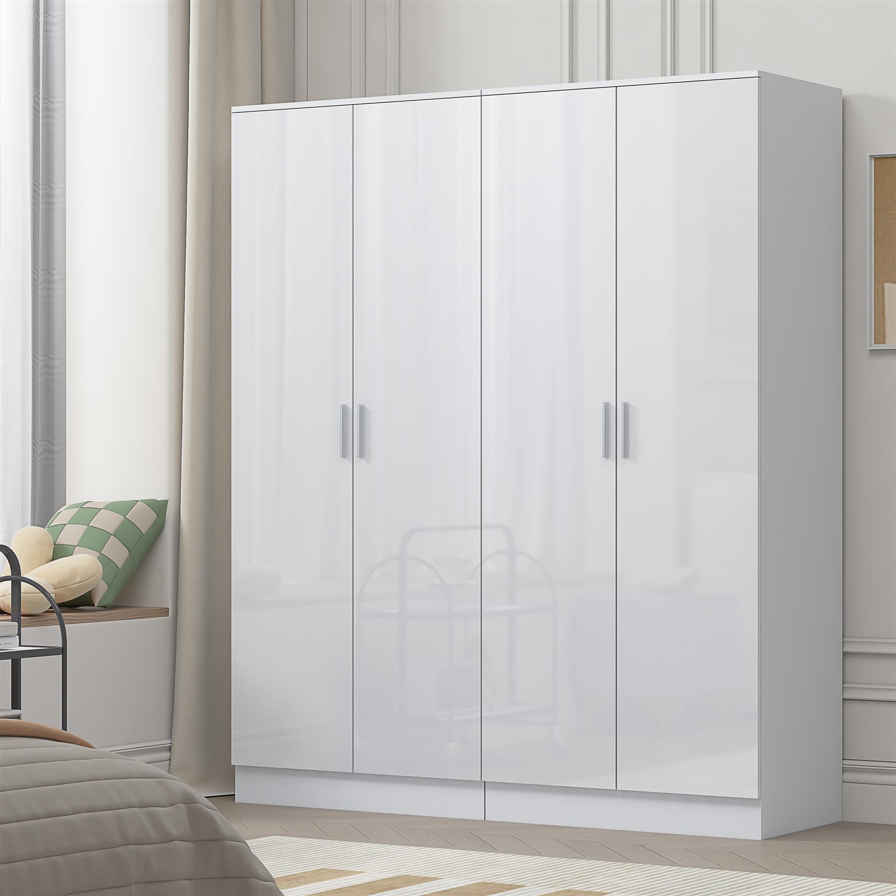 REFLECT Gloss 2pc Wardrobe Bundle - 2x 2 Door Plain Wardrobes - 4 Colour Options