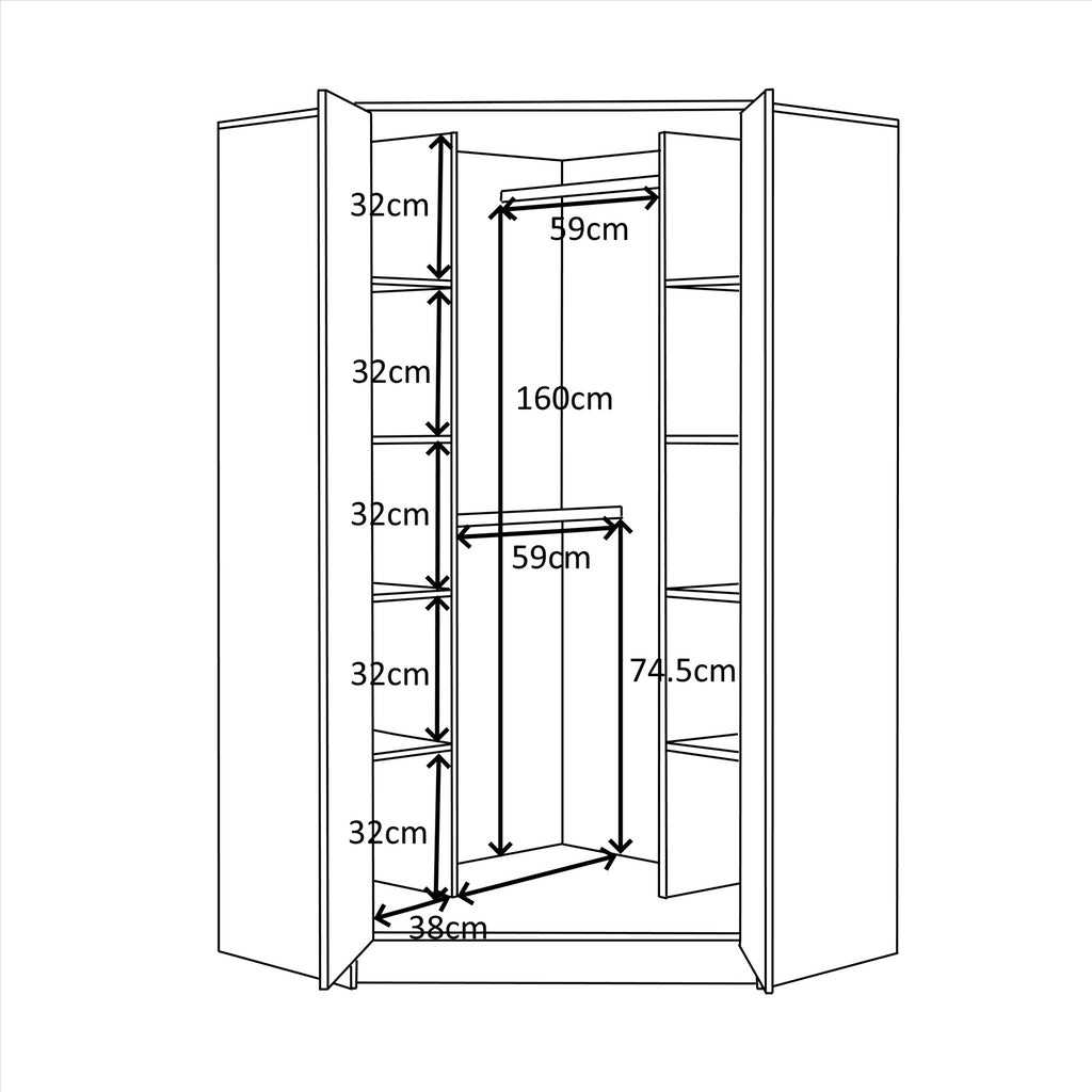 REFLECT Gloss Bedroom Furniture Wardrobe Chest Bedside Desk - 4 Colour Options