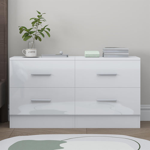 Reflect 2 Drawer Bedside Bundle (2x) - White Gloss & Matt White - Modern Bedside